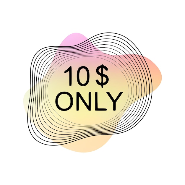 10 dollars only design element stickers