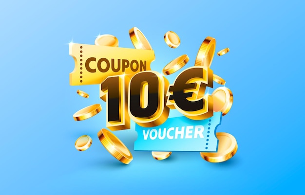 10 euro coupon cadeaubon geld terug banner speciale aanbieding Vector illustratie