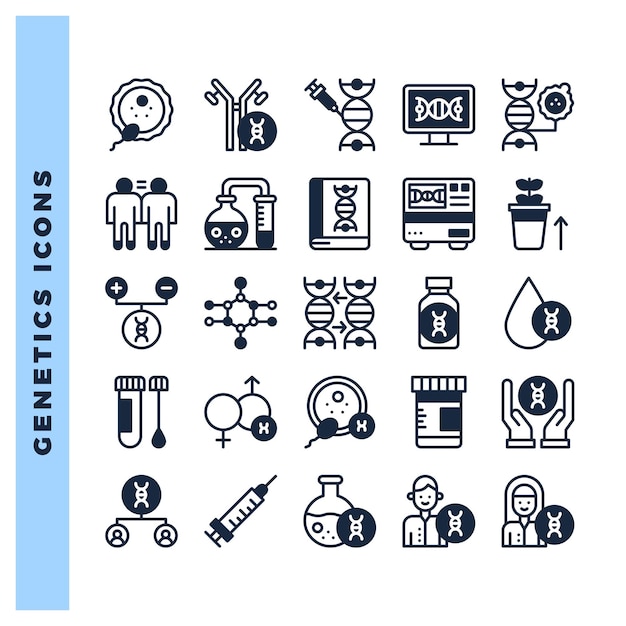 10 Genetics Lineal Fill Icon pack vector illustratie