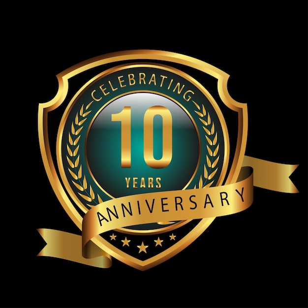 10 jaar logo vector viering ontwerp