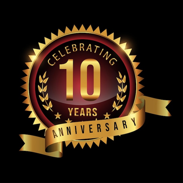 10 jaar logo vector viering ontwerp