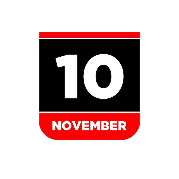 10 november kalender datum icoon 9 nov belettering