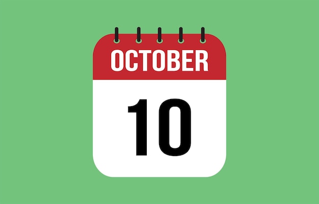 10 oktober kalender kalender vector illustratie