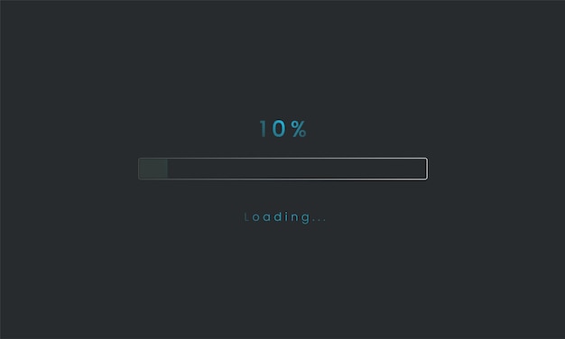 10 percent Futuristic dark blue Progress loading bar Loading bar process of indicators