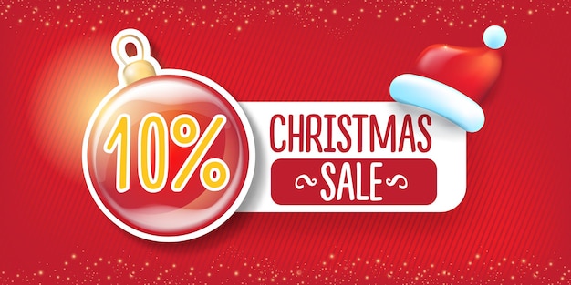 10 percento di sconto sul modello di banner per i saldi di natale