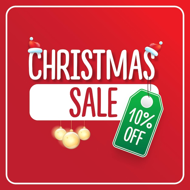 10 percent off Christmas sale banner design template