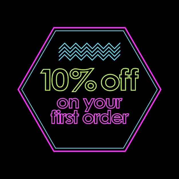 10 percent off hexagonal sign