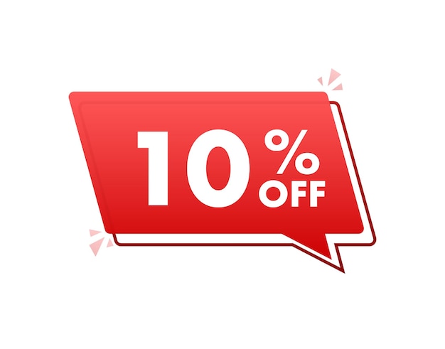 10 percent off sale discount banner with megaphone discount offer price tag 10 percent discount