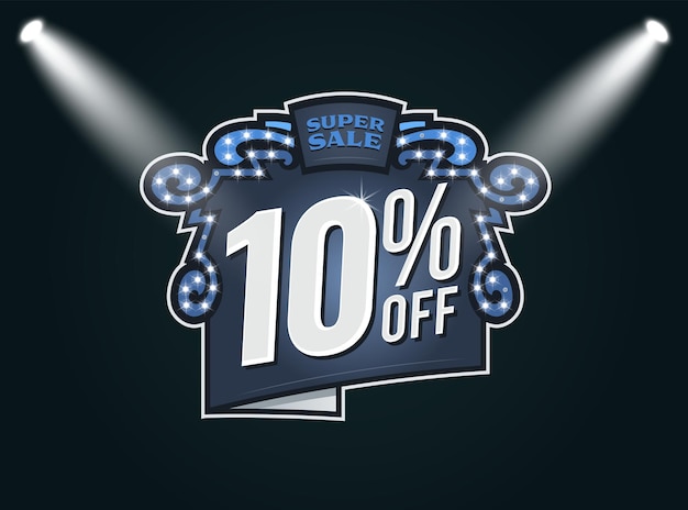 10 percent off super sale promotion post vector