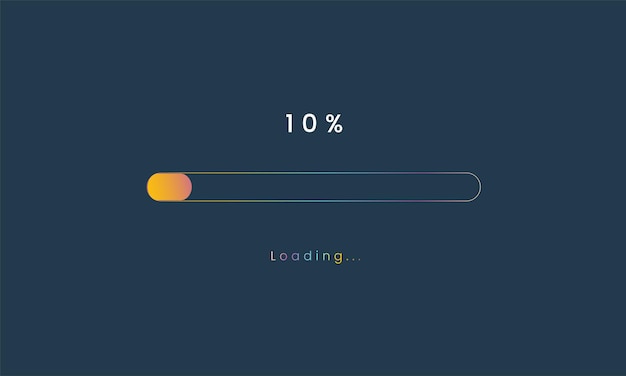 10 percent rainbow loading bar upload user interface colorful Futuristic loading symbol