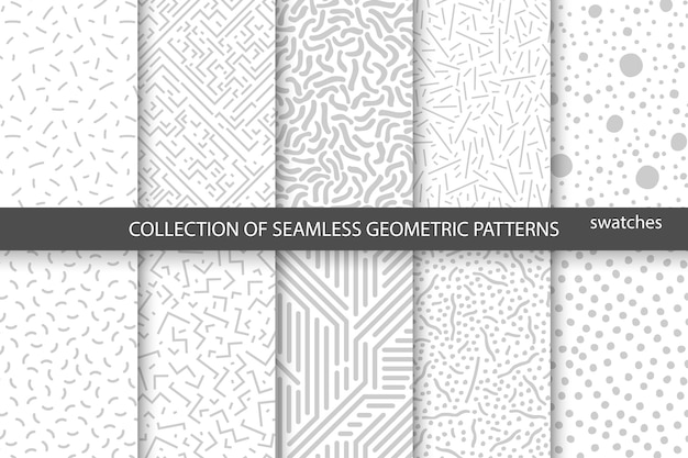 10 seamless pattern in gray tones  swatches