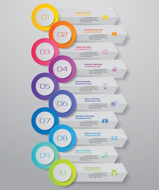 10 punti freccia infografica elemento modello grafico.