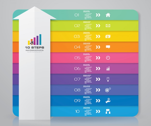 Vettore 10 punti freccia infografica elemento modello grafico.