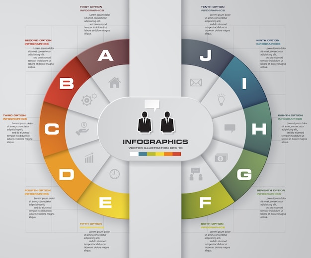 10 steps infographic for presentation