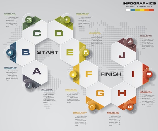 Шаблон инфографики в 10 шагов.