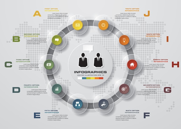 10 steps of presentation infographics template