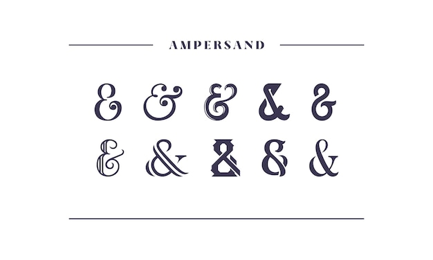 10 Stijlvolle variaties van ampers Explore the Art of Ampersand Vector illustratie