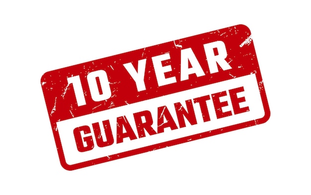 Vector 10 year guarantee rubber stamp