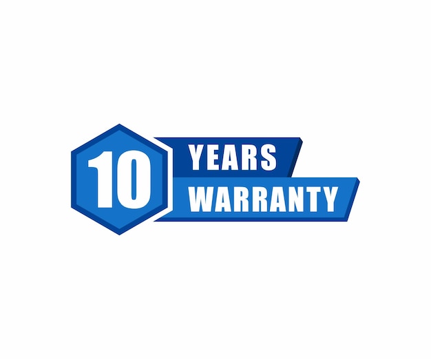 10 year warranty label stamp icon