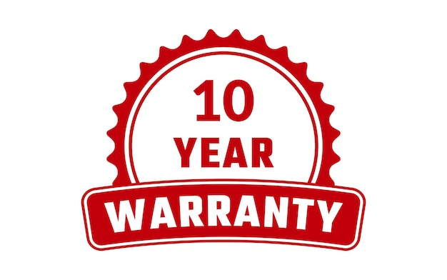 Vector 10 year warranty rubber stamp