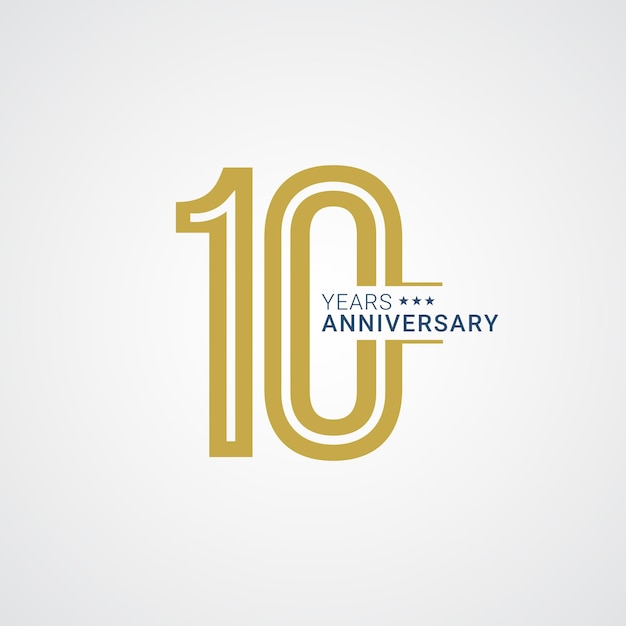 10 years anniversary badge vector illustration