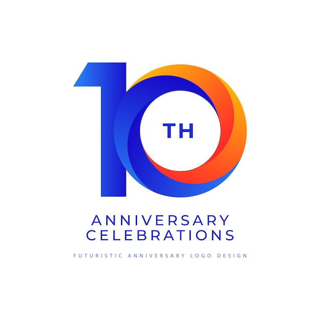 Vector 10 years anniversary logo celebrations concept