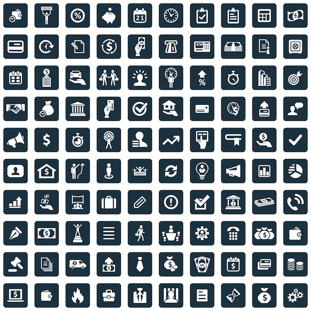 Vector 100 credit icons universele set