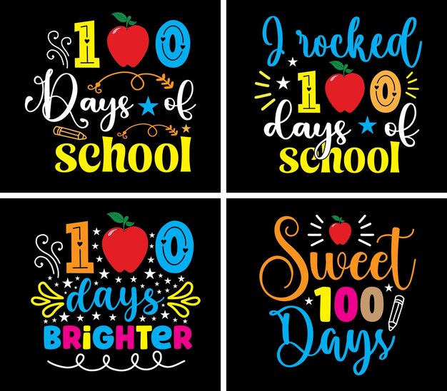 100 dag van school svg t-shirt ontwerp