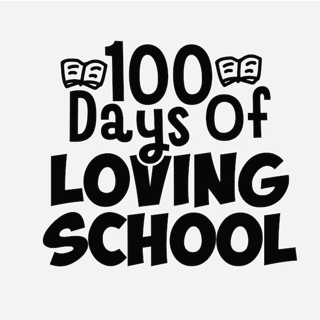 Vector 100 dag van school svg t-shirt ontwerp