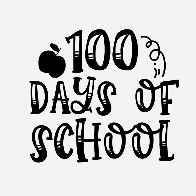 Vector 100 dag van school svg t-shirt ontwerp