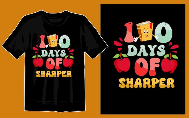 100 dagen school kleurrijk t-shirt ontwerp print klaar,