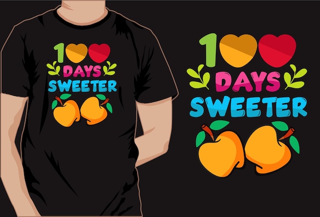 100 dagen school kleurrijk t-shirt vectorontwerp