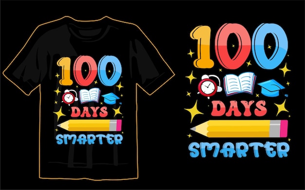 Vector 100 dagen school t-shirt design print