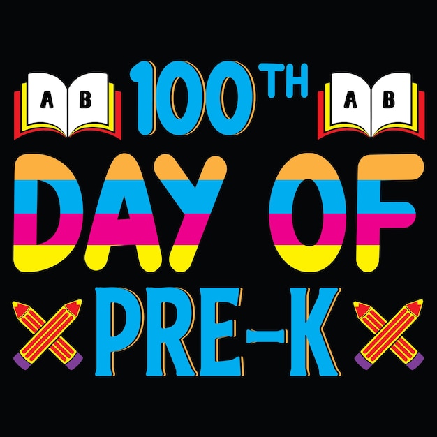 100 dagen school typografie t-shirt design.