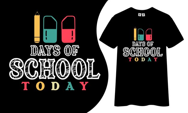 100 dagen school vandaag t-shirtontwerp.