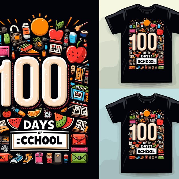 100 dagen school vector pictogrammen en elementen