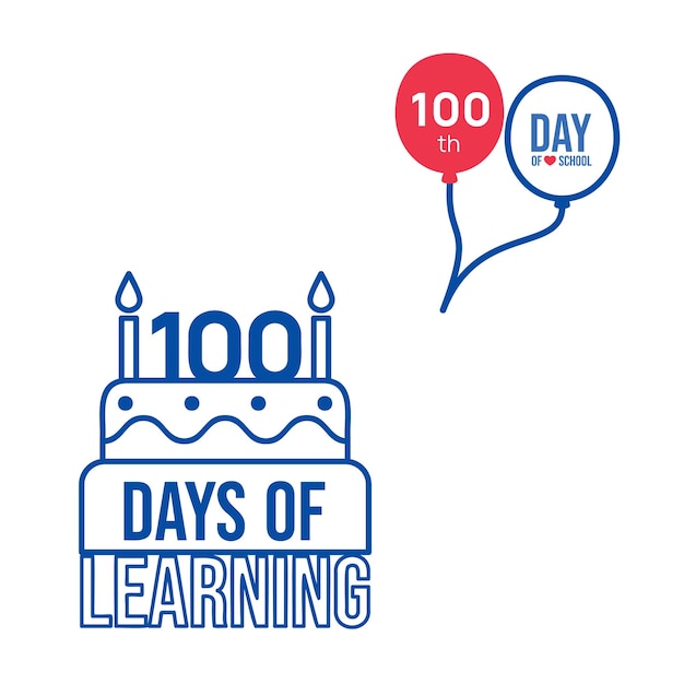 100 dagen schoolvectorontwerp