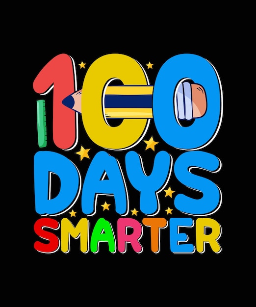 100 dagen slimmer 100 dagen school T-shirtontwerp