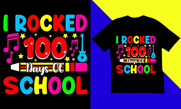 Vector 100 dagen t-shirtontwerp op school.