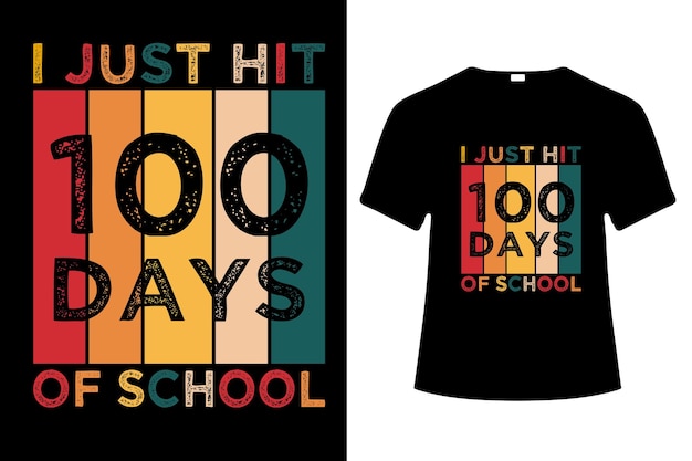 Vector 100 dagen t-shirtontwerp op school.