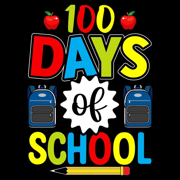 Vector 100 dagen van school t-shirtontwerp