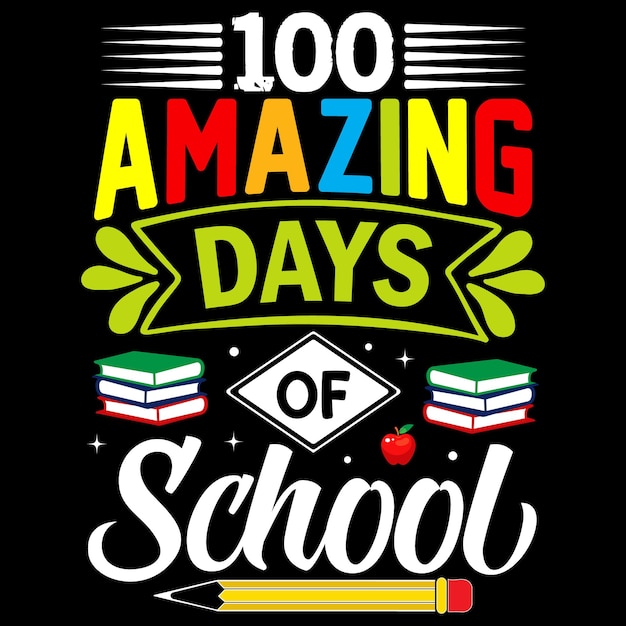 Vector 100 dagen van school t-shirtontwerp