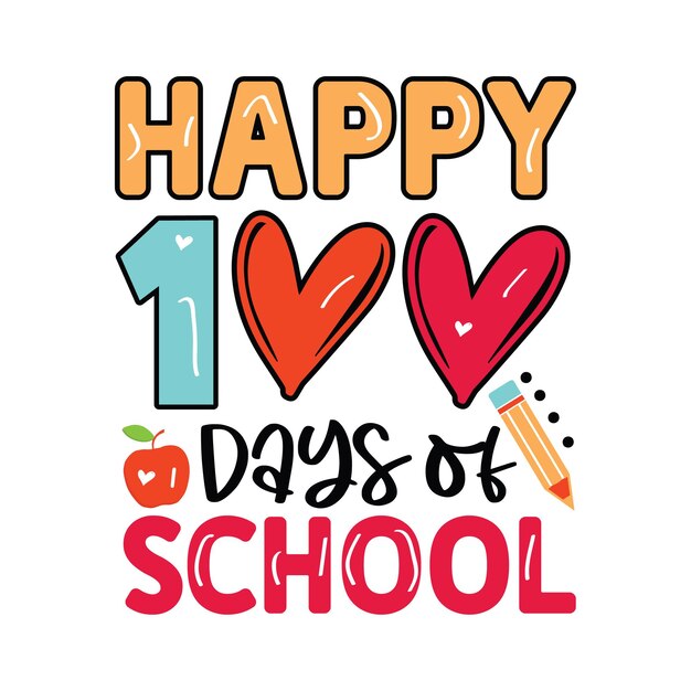 Vector 100 day of school svg design