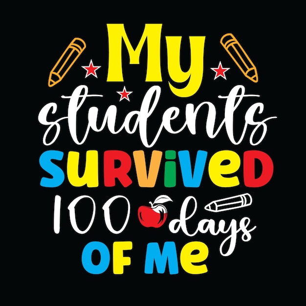 100 day of school svg t shirt design