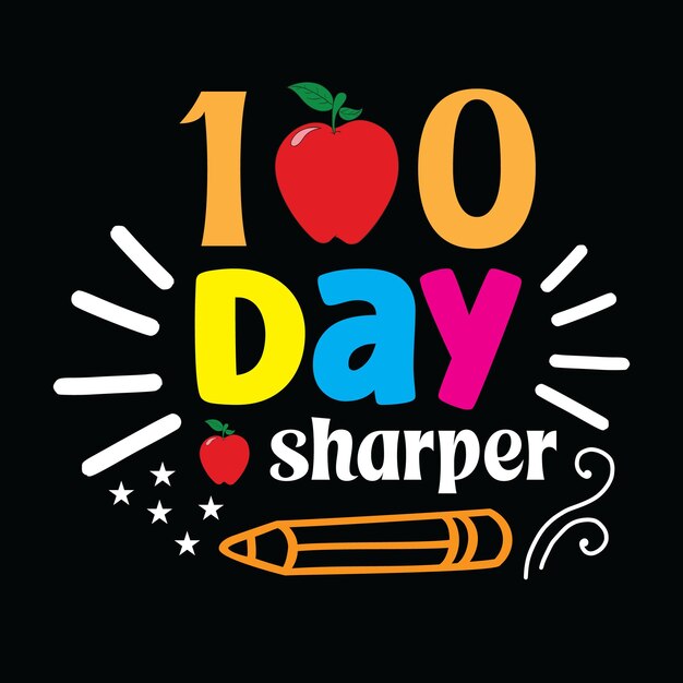 100 Day of School svg дизайн футболки