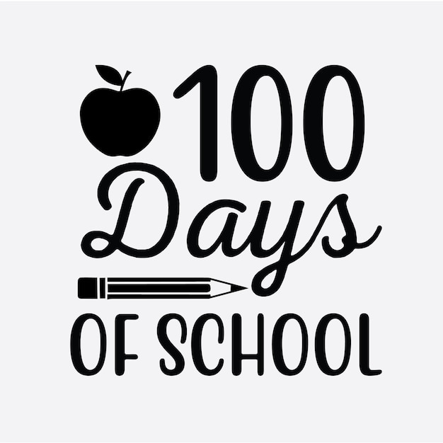 100 giorno di scuola svg t-shirt design