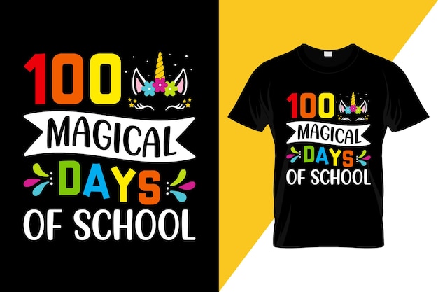 Vettore 100 giorni di scuola t-shirt design o disegno vettoriale