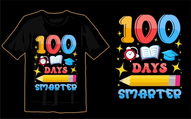 ベクトル 100日のスクールtシャツデザインプリント