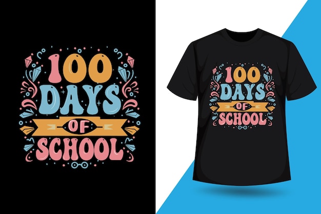 Vettore 100 giorni di scuola bambini scuola kindergarten funny tshirt design vector