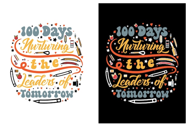 100 days of school new creative tshirt design vector kids shirt design school vector design